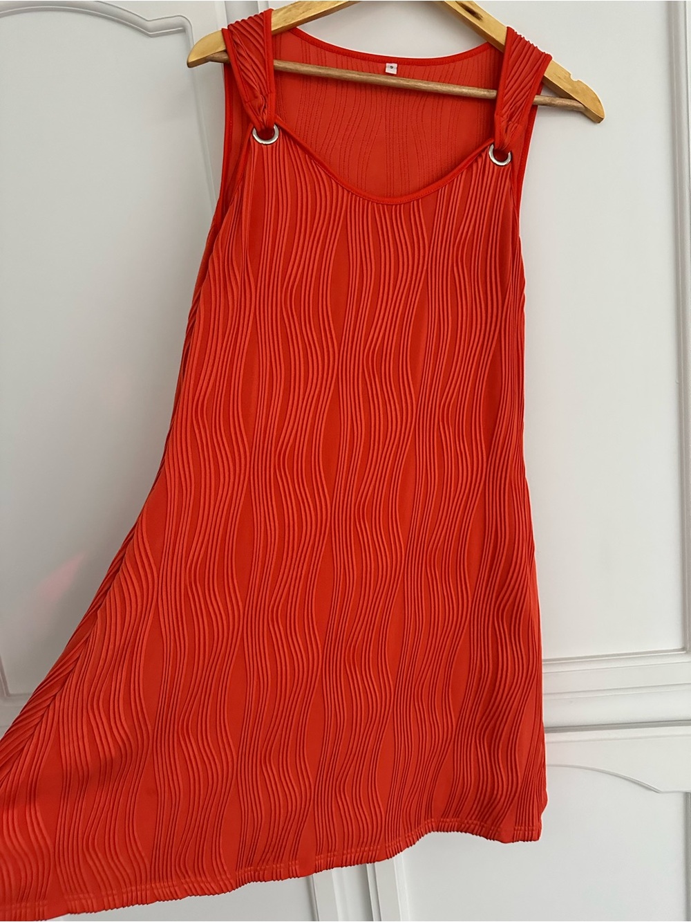 Orange Textured Sleeveless Dress - Brand Unknown